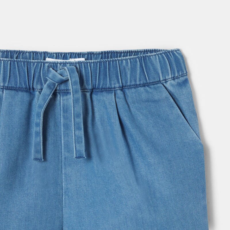 Short denim léger bleu chambray bébé mixte Bleu