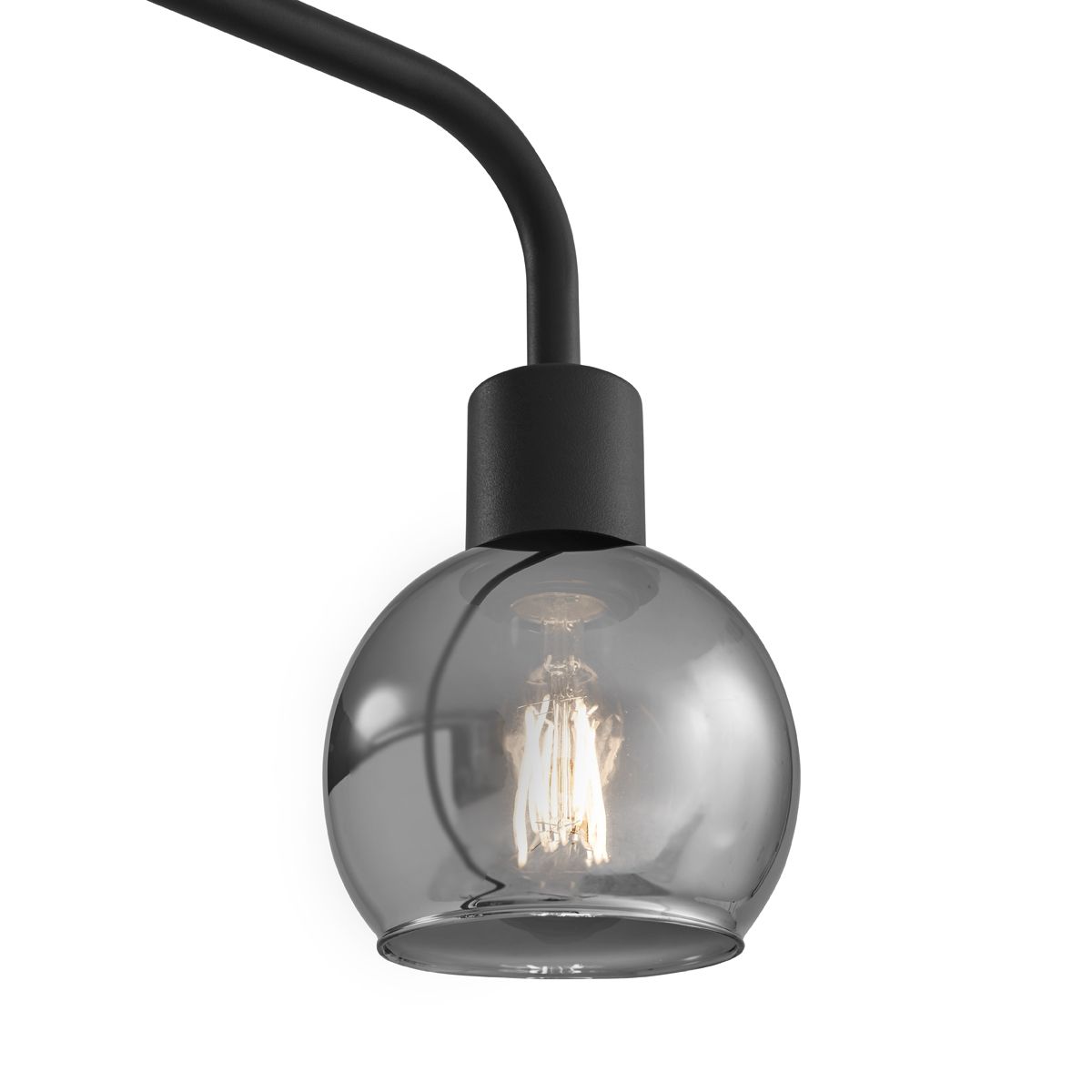 Art Deco vloerlamp zwart met smoke glas - Vidro
