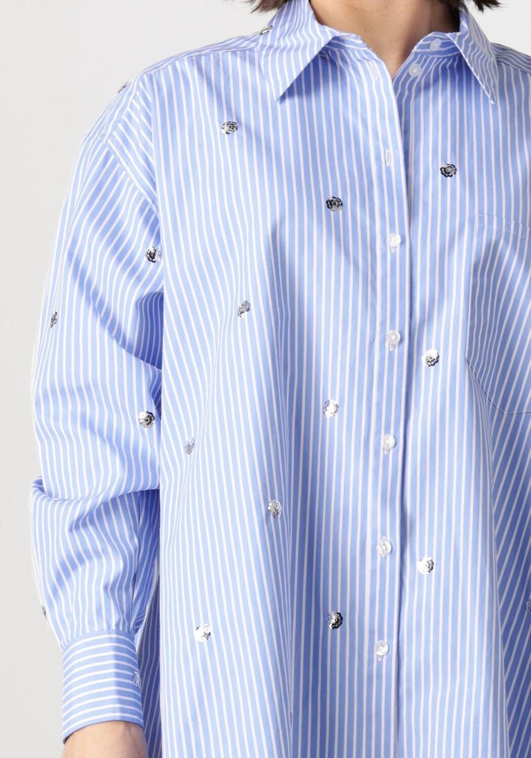 blauwe dante6 blouses que oversized stripe shirt