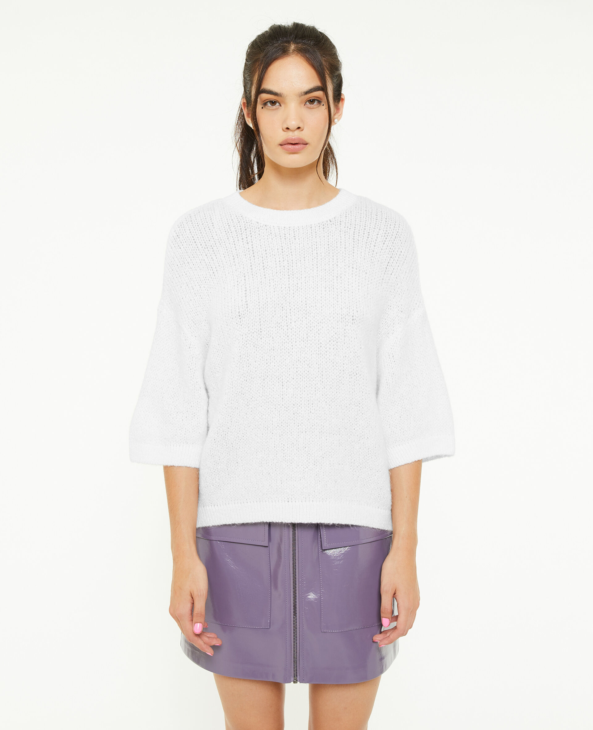 Pull manches courtes - Blanc