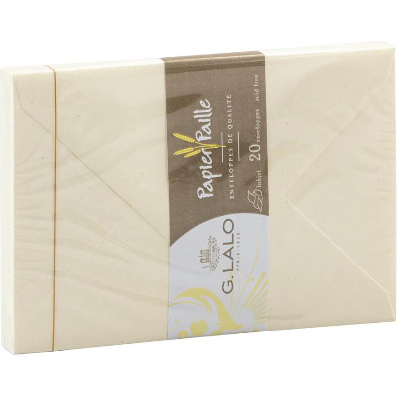 20 enveloppes C6 (114x162mm) paille gommées - ivoire