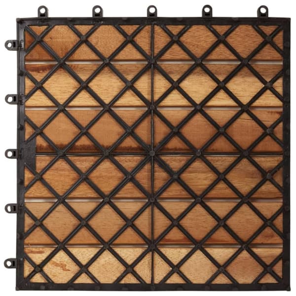 vidaXL 10stk Akasie Terrassefliser 30 x 30 cm Vertikal Mønster