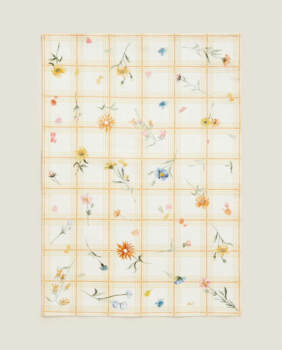 Pano de prato de algodão com estampa floral (pacote com 2)