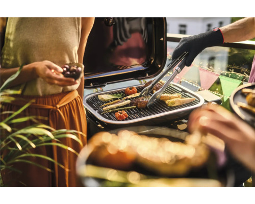 Weber Lumin Compact 2200 W elektrische grill, zwart, inclusief dekselthermometer, vetopvangbak, grillrooster en netsnoer.