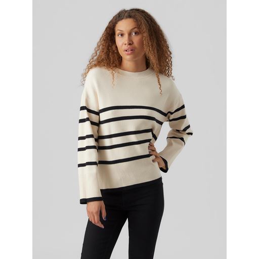 Vero Moda Saba Striktrøje, Birch, XXL