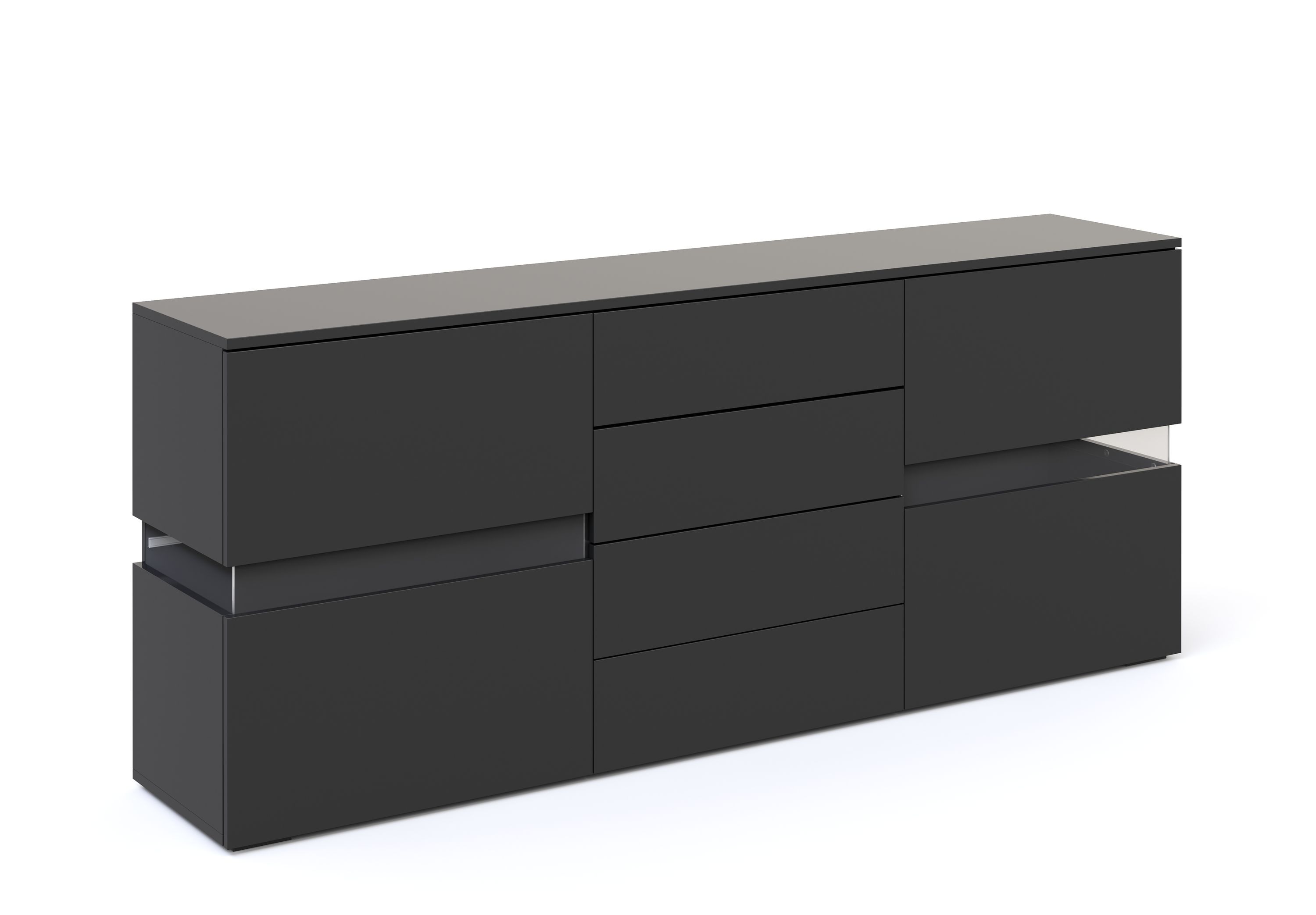 Sideboard LED TANA 177 x 72 cm schwarz