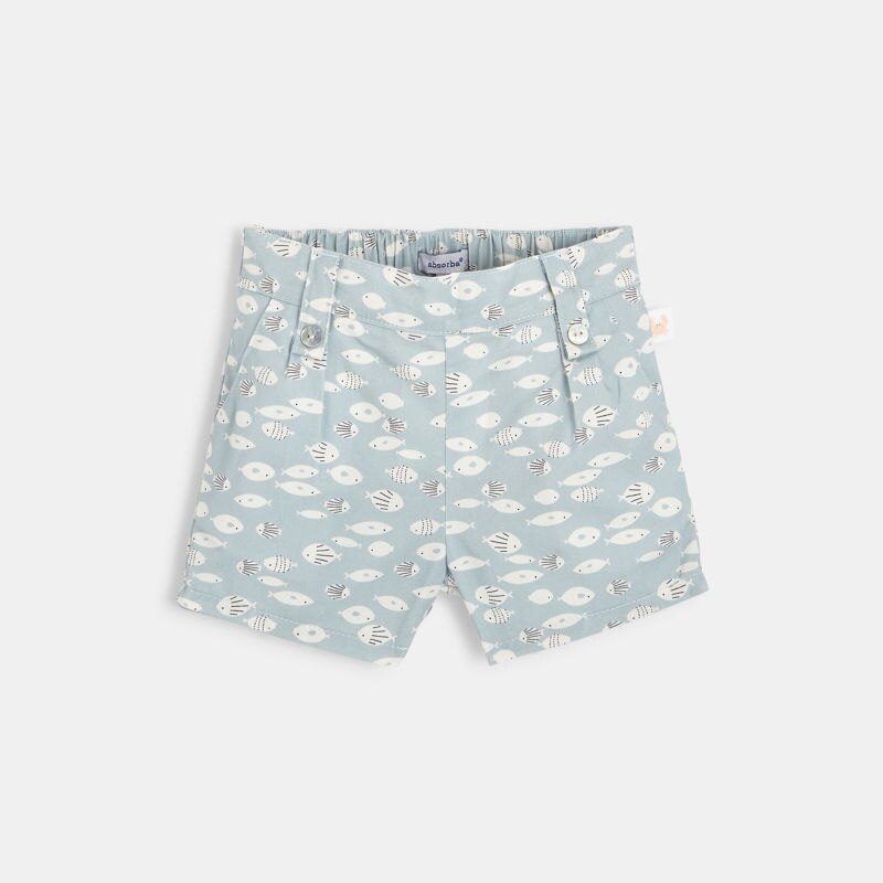 Short bébé fille en twill bleu Absorba Bleu