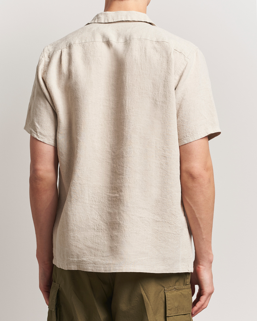 BEAMS PLUS Short Sleeve Linen Camp Shirt Beige