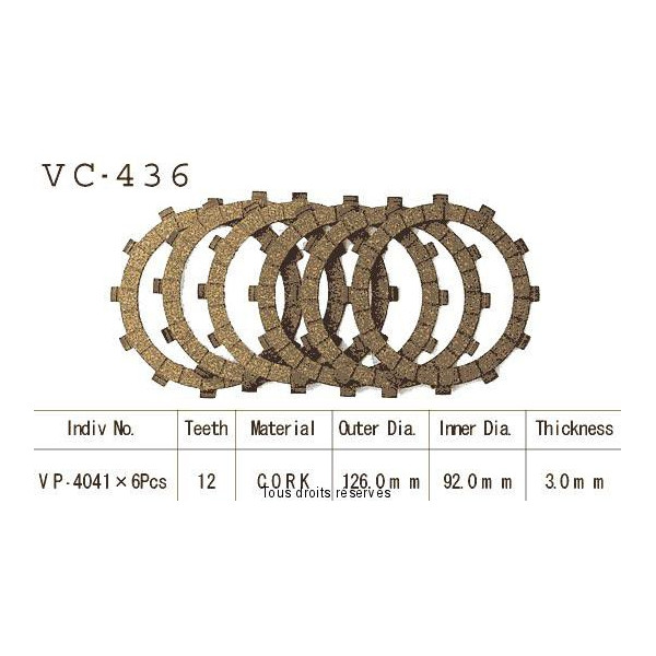 Kyoto - Disques garnis d'embrayage VC436