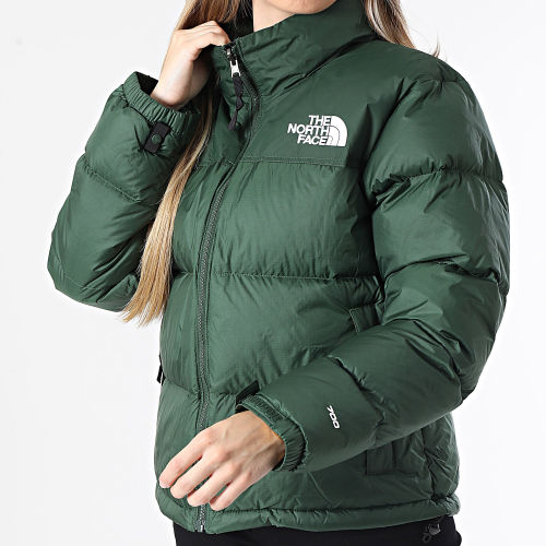 Doudoune Femme Retro Nuptse A3XEO Vert Kaki Noir