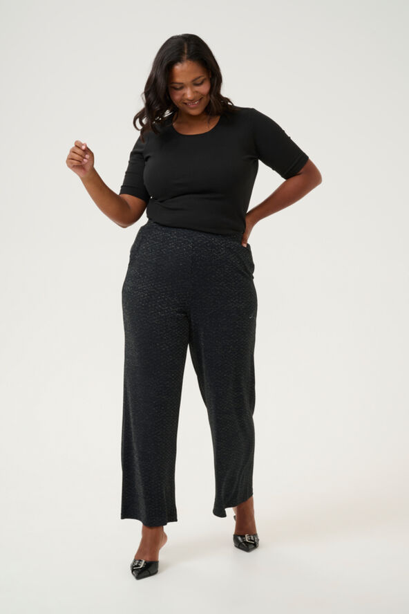 Kaffe Curve KCellia Pants Black glitter jersey