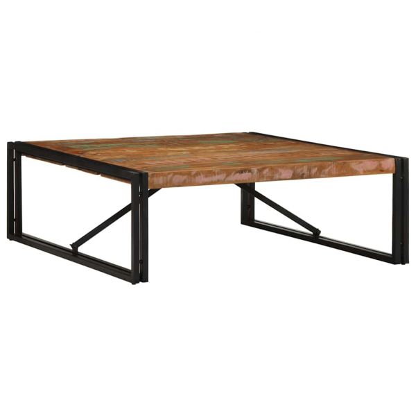 vidaXL Mesa de Centro Multicor 100x100x35 cm Madeira Maciça Recuperada - 3536293246