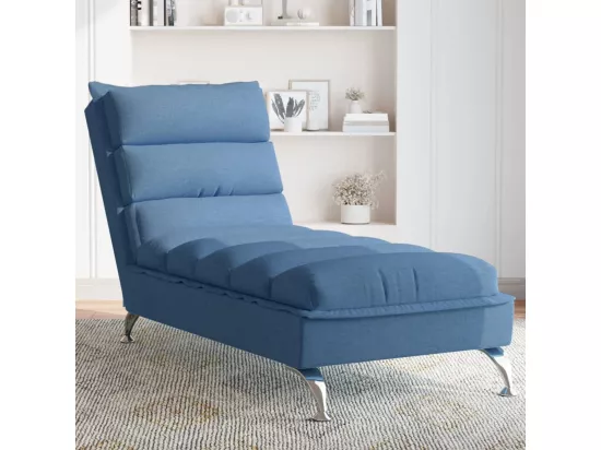 Prolenta Premium - Chaise longue avec coussins bleu tissu