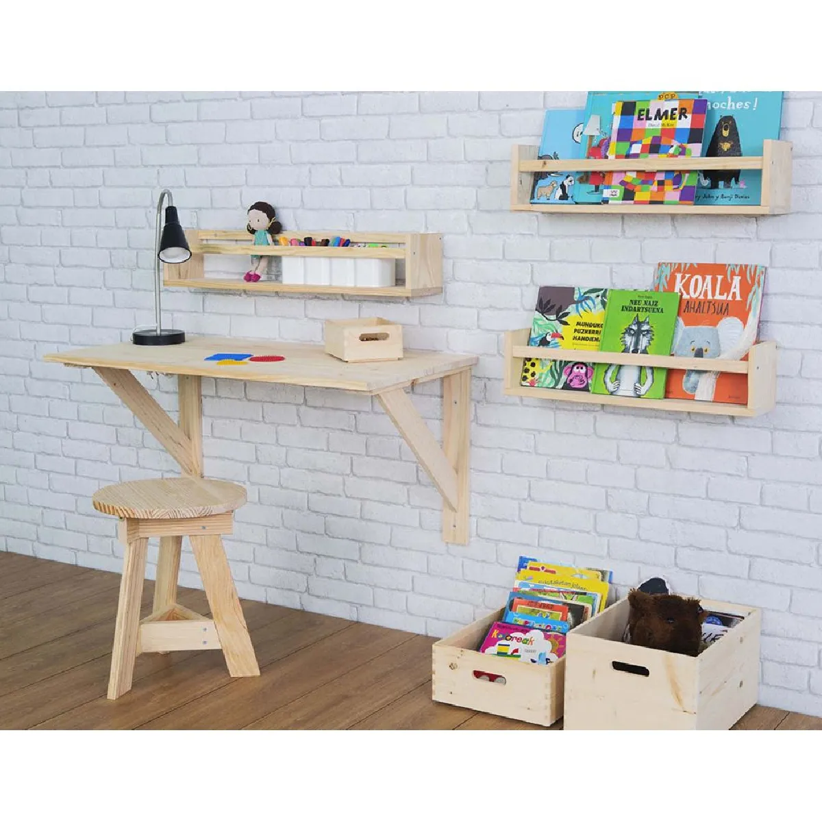 ASTIGARRAGA Table murale pin massif Kit Line.