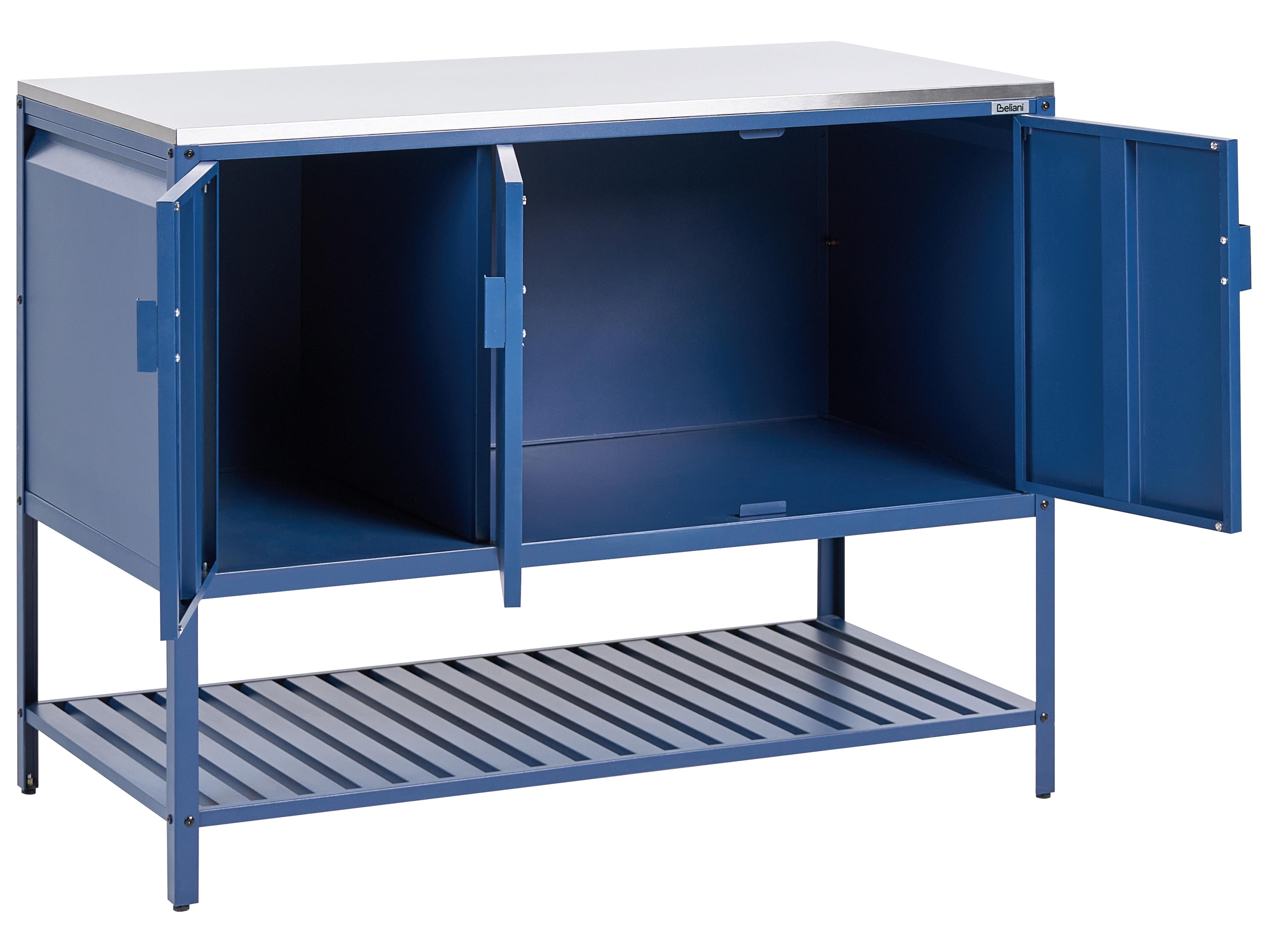 Tuin keukenset 3-delig met spoelbak MAENZA Metaal Blauw