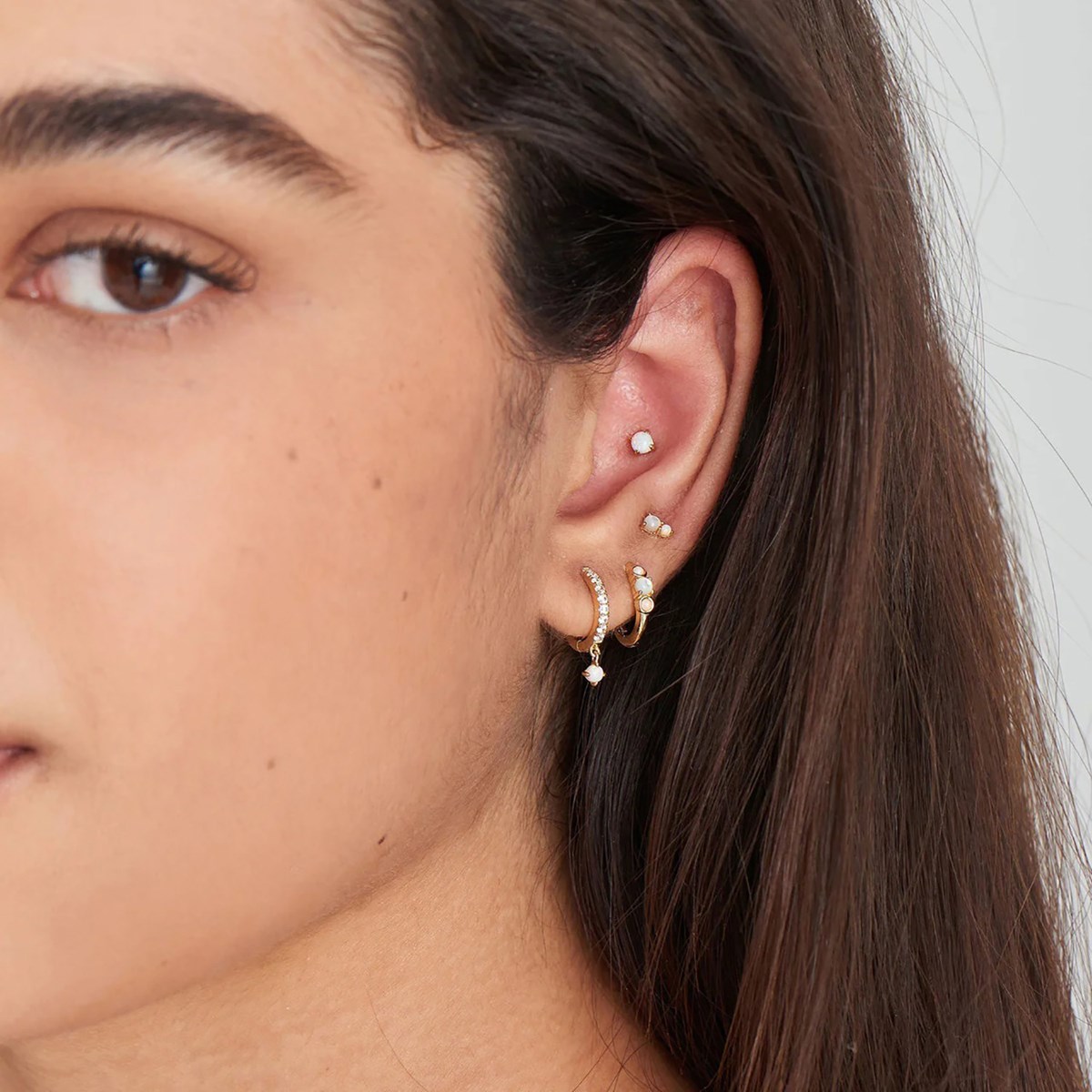 Boucles d'oreilles puces Ania Haie Rising Star doréopale