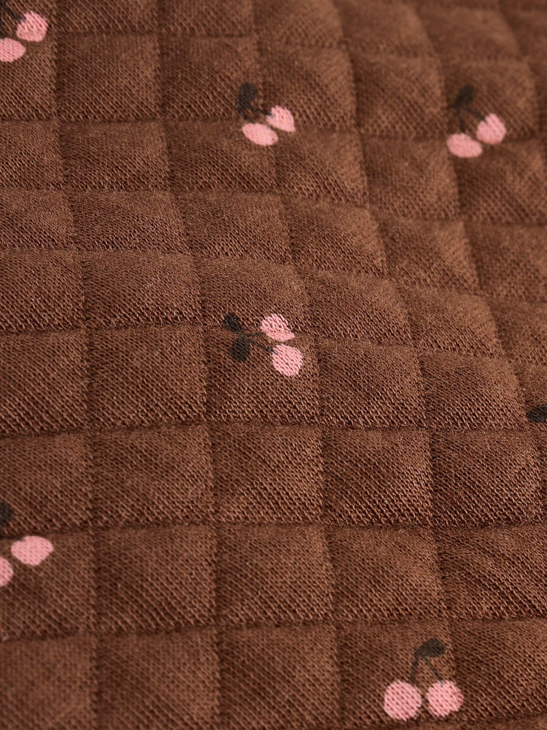 Brown Cherry - Quilted Dungaree and Bodysuit Baby 2 Piece Set (0mths-3yrs)