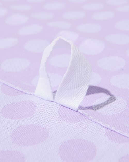 torchon 65x65 coton lilas à pois