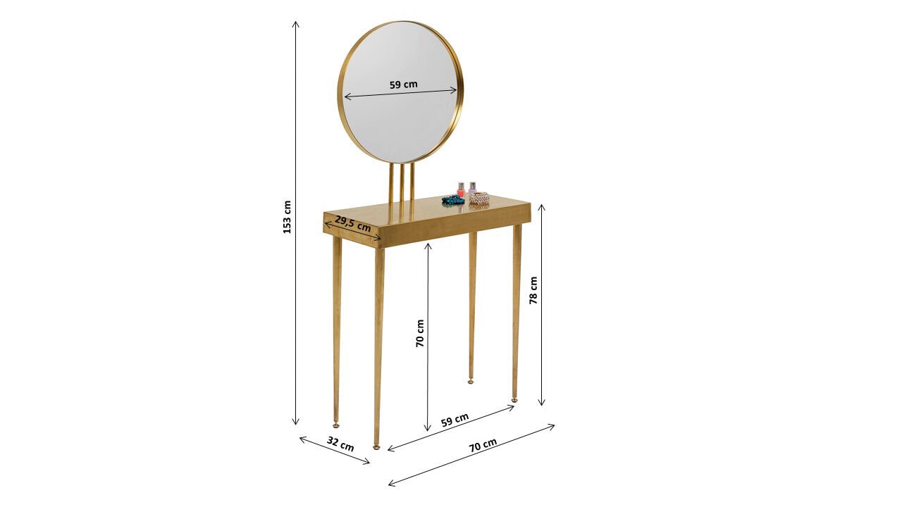 KARE DESIGN Konsole mit Spiegel CURVE ART goldfarbig