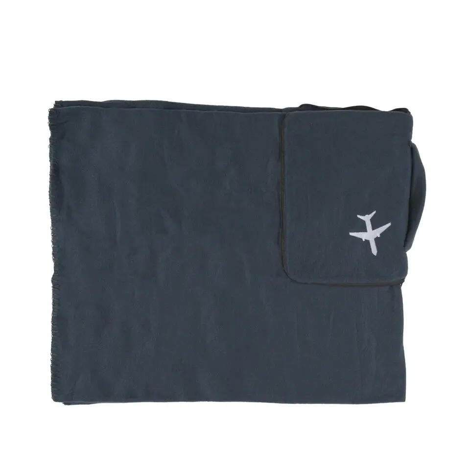 Jetlag Reisdeken met hoes - zwart - 120 x 150 cm - polyester