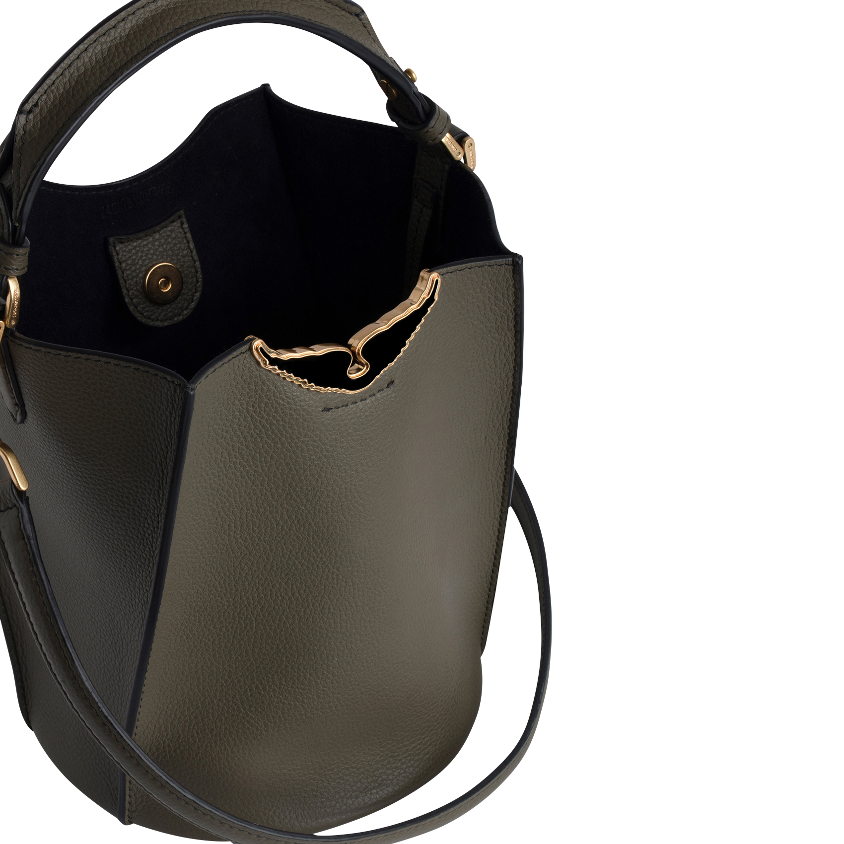 BORDERLINE - Sac seau en cuir grainé | Vert