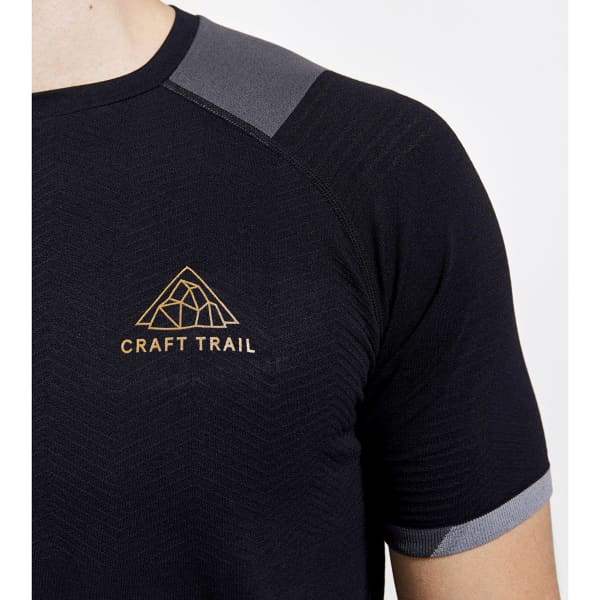 T-shirt running CRAFT PRO TRAIL FUSEKNIT SS TEE M SLATE/FLEX