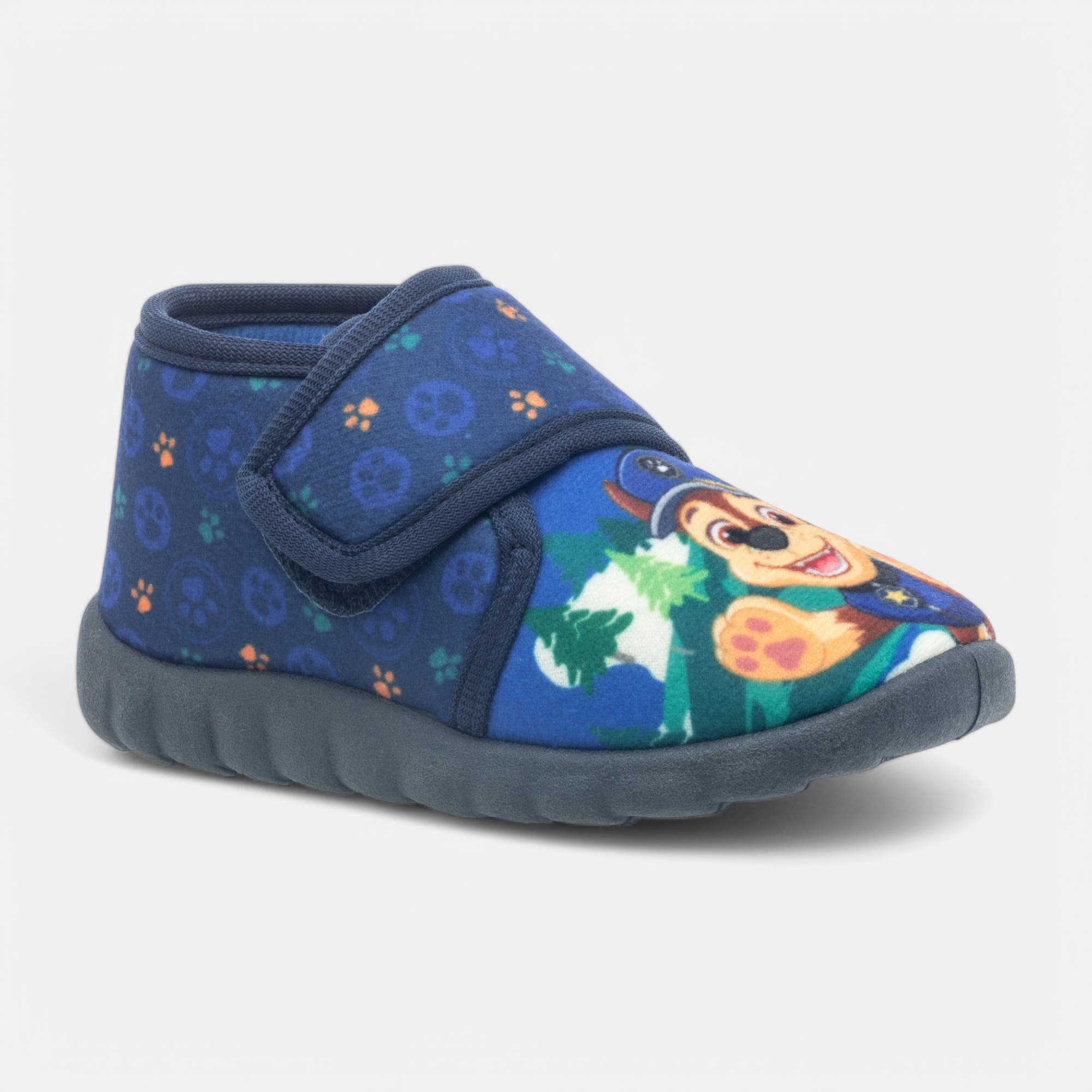 Pantoufles attaches velcros Garçon bleu marine