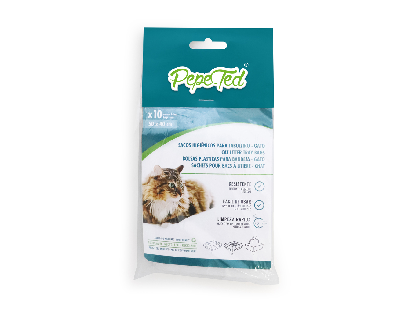 SACOS HIGIÉNICOS PEPE TED WC GATO 50X40CM 10 UNIDADES