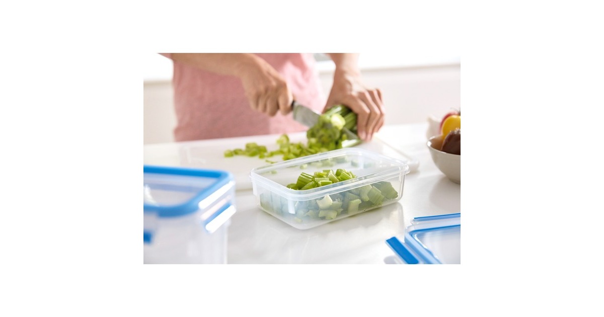EmsaClip & Close vershoudbakje 5,5 L  doos  (Transparant/blauw, rechthoekig, Maxiformaat)