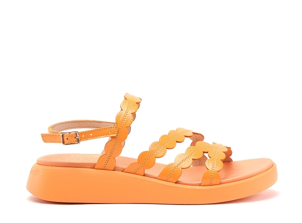 Wonders nu pieds plats femme c6531 lack orange
