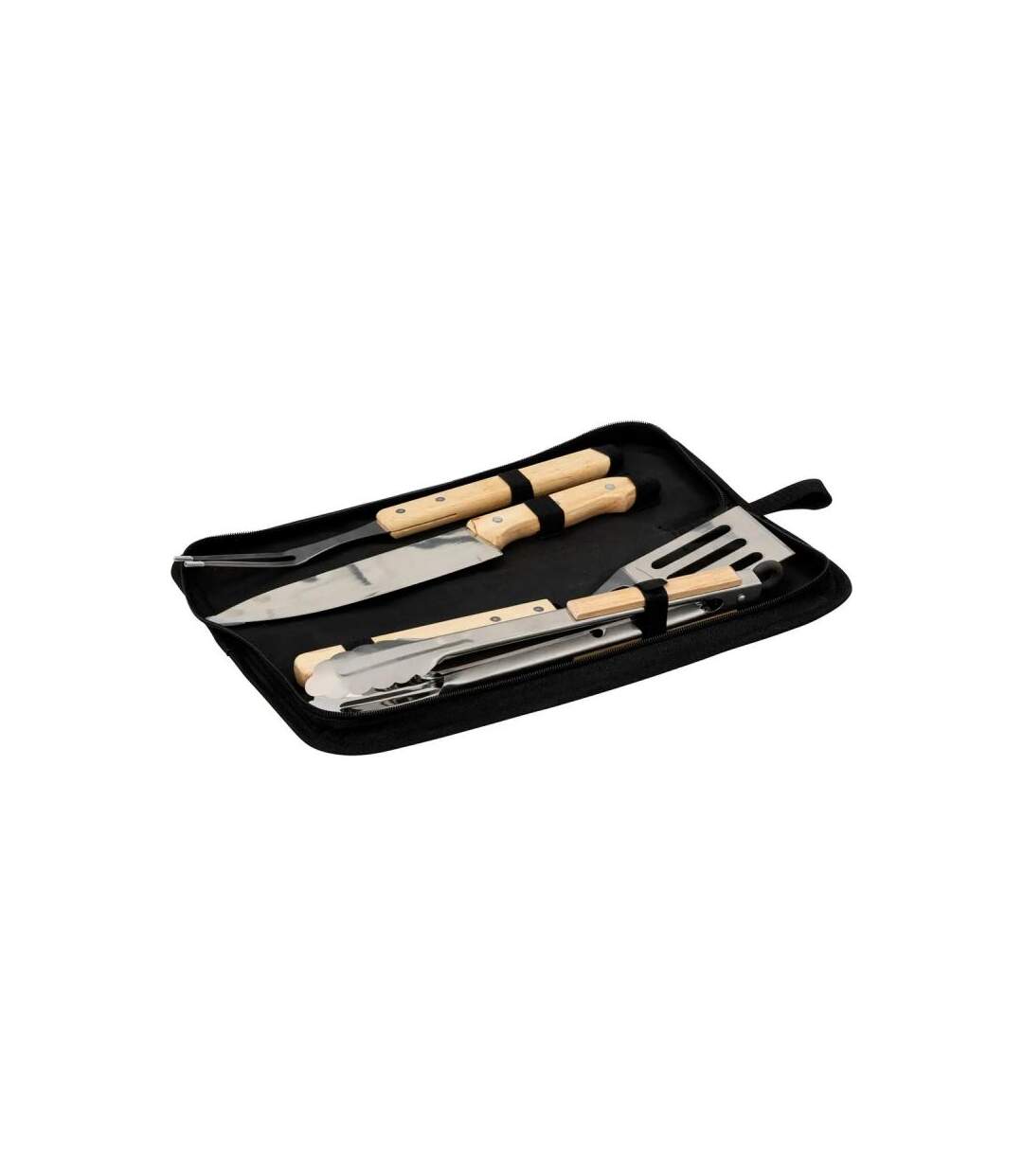 Mallette de Barbecue 4 Ustensiles 38cm Noir