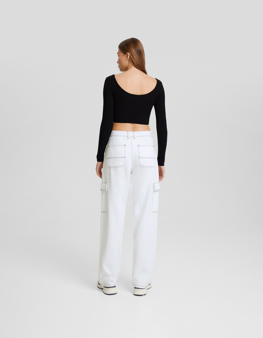 calça cargo reta