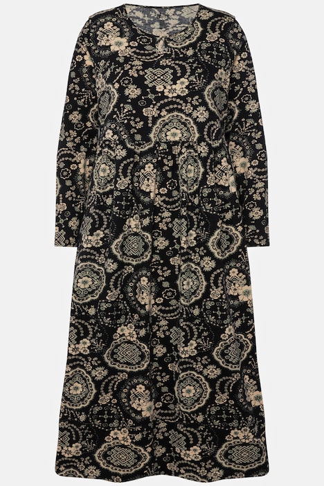 Jerseykleid, A-Linie, Rundhals, Keyhole, Langarm