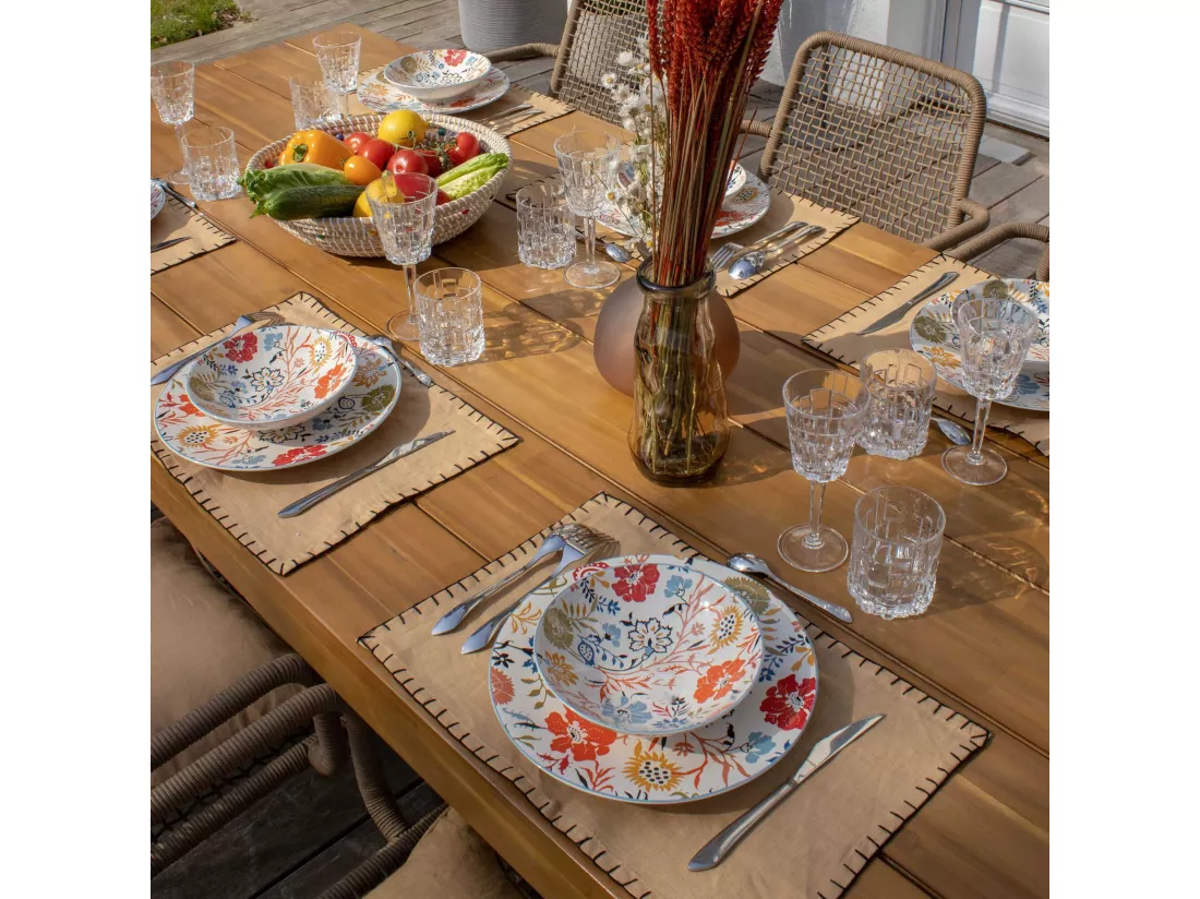 Now's Home - Lot 4 Sets De Table En Lin Beige 45x30cm Tivoli