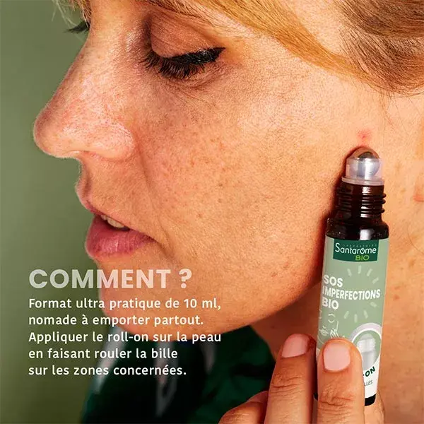 Tratamento Roll-On Orgânico SOS para Imperfeições Santarome com Óleos Essenciais Orgânicos 10 ml