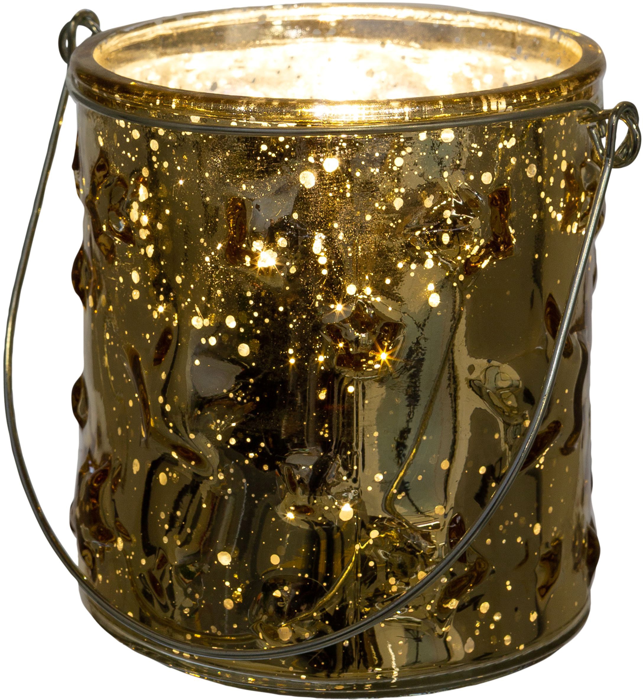 Creativ deco Windlicht »Weihnachtsdeko« Glas mit Stern-Struktur