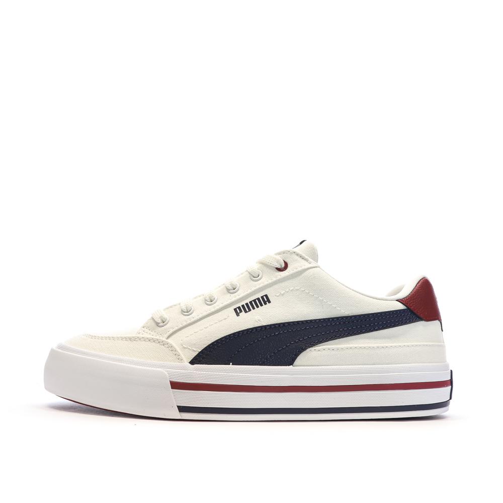 Puma Baskets Blanches/Marine Homme Puma Court Classic