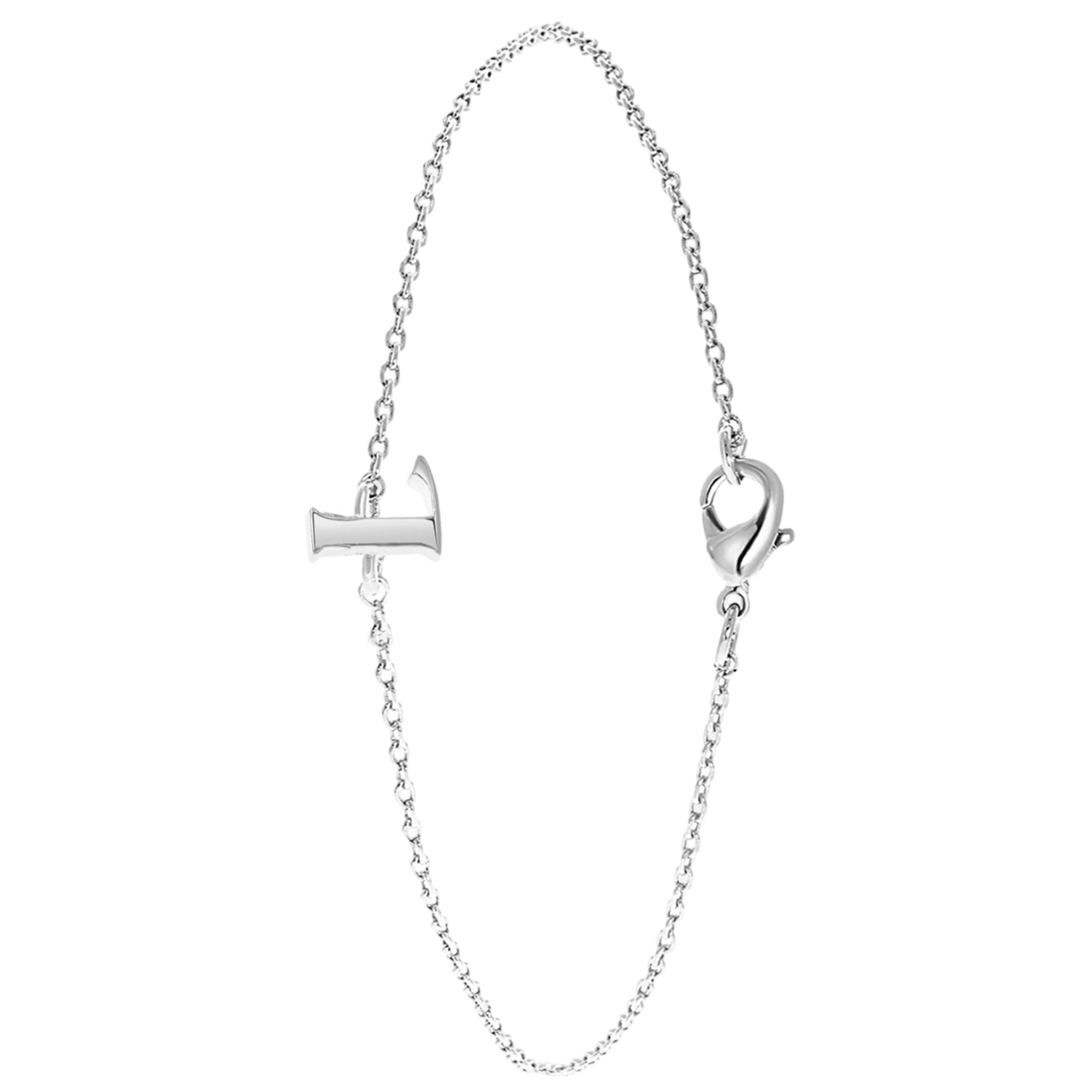 Stalen armband met letter hanger