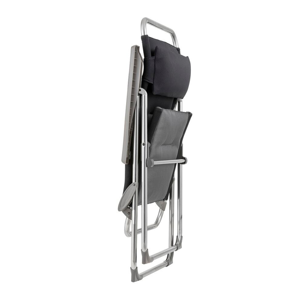 Gepolsterter Mehrpositions-Campingsessel Alu Cham XL AirComfort® Schwarz Acier