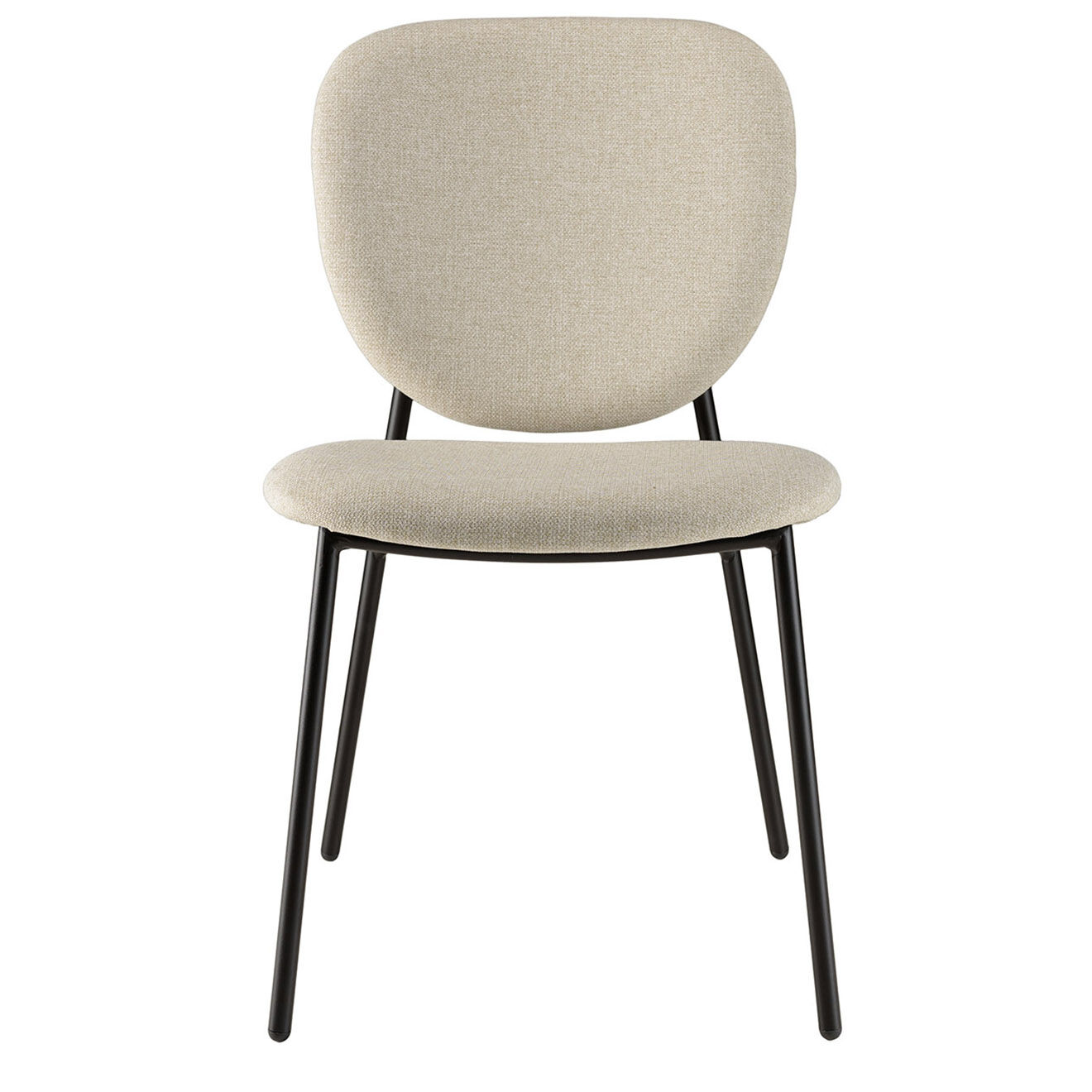 Macabane 2 Chaises en Tissu Tom écru - 48x56x83 cm