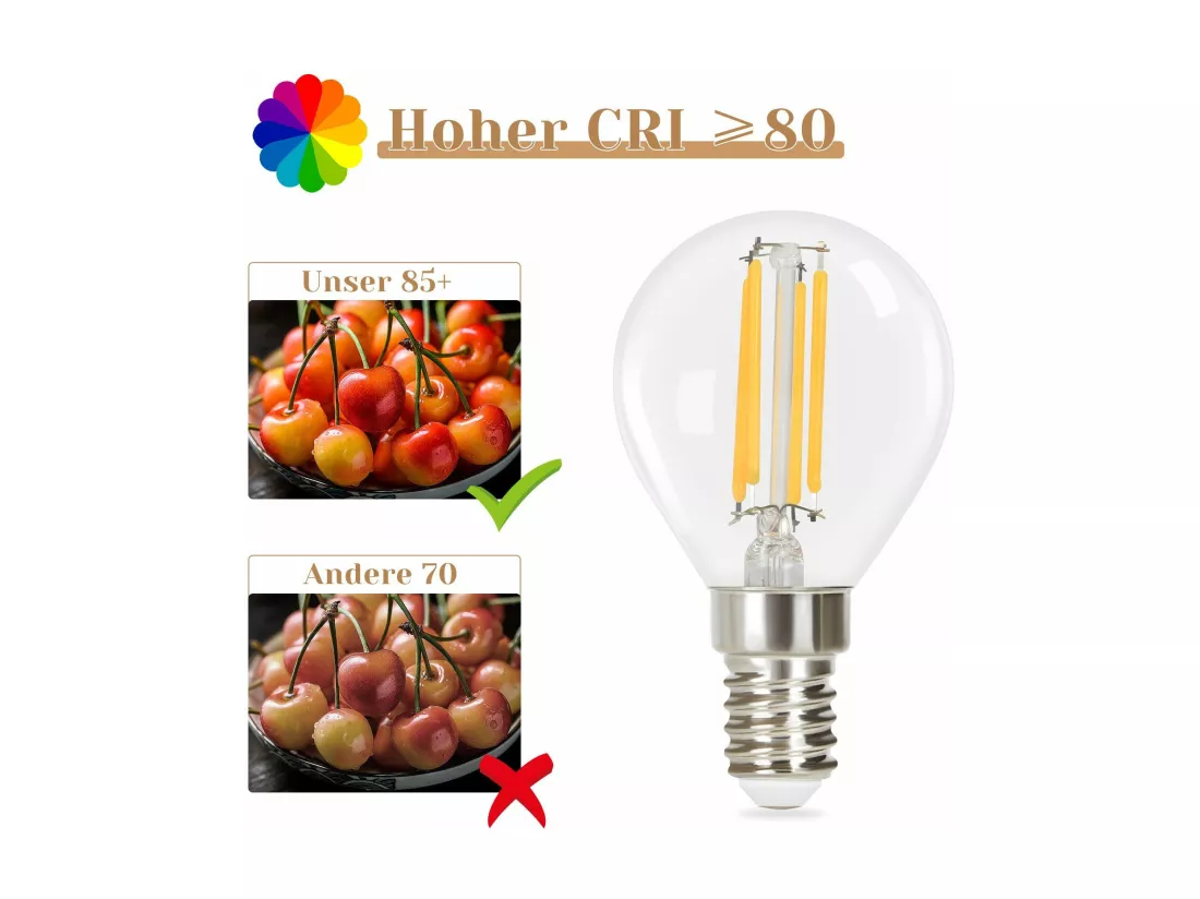 NETTLIFE Lot de 6 ampoules LED E14 vintage Edison - ampoules à filament blanc chaud G45 2700K 4W en verre de haute qualité idéales pour hôtel café