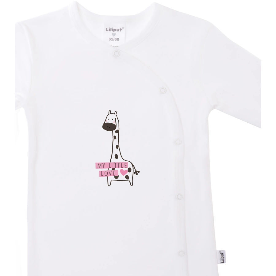 Liliput Baby-Jumpsuit Giraffe weiss rosa