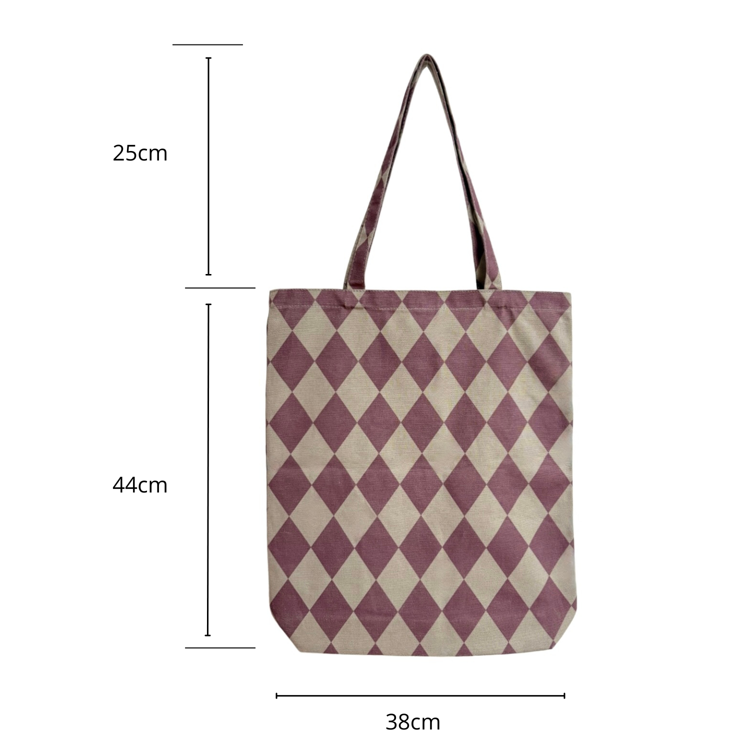 Tas Katoen diamond/ mossy gray purple