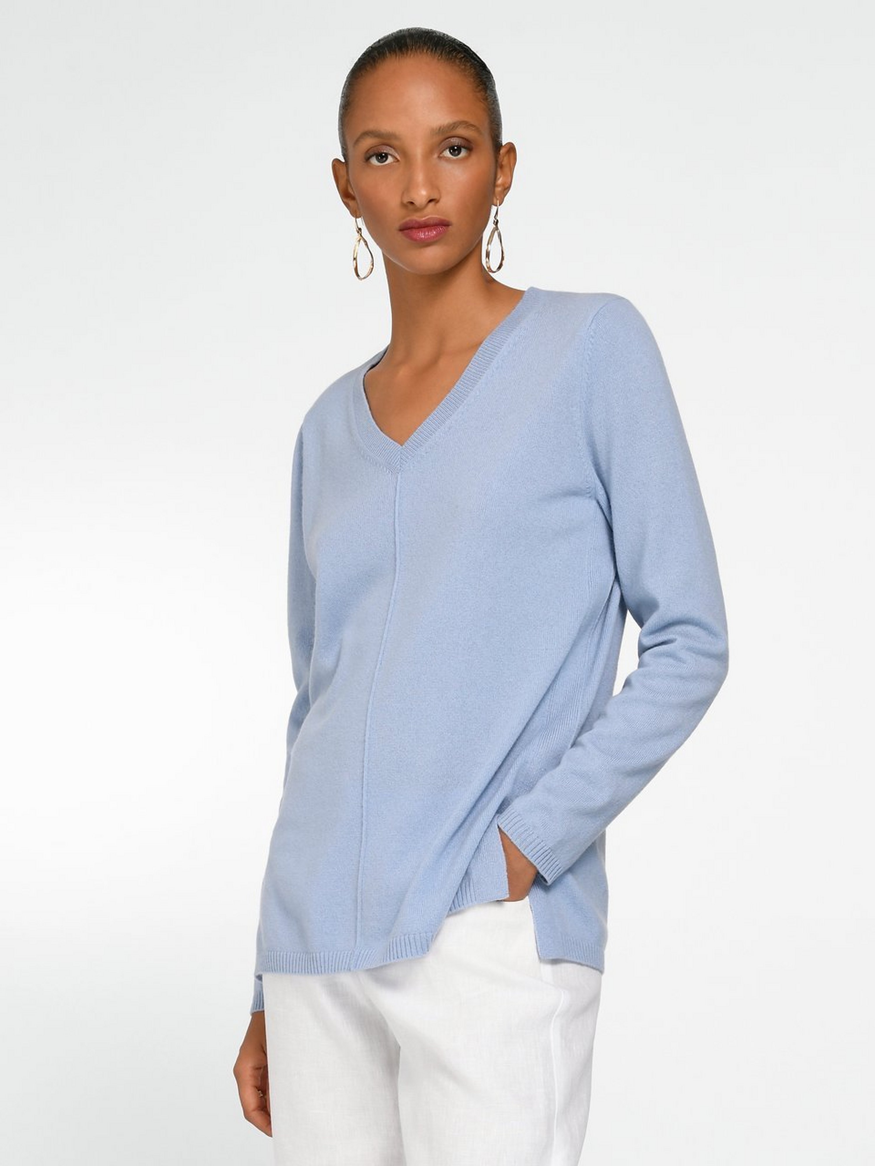 V-Pullover aus 100% Premium-Kaschmir