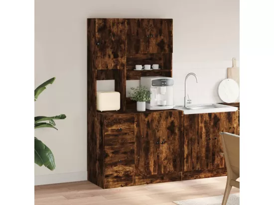 Armoire de cuisine chêne fumé 95x50x180 cm bois d'ingénierie