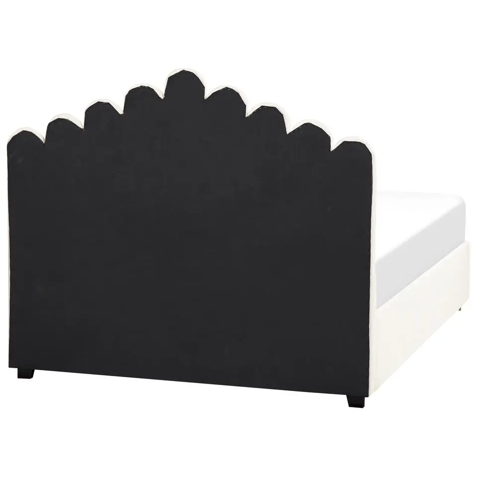 VINCENNES - Bed met opbergruimte - Wit - 140 x 200 cm - Fluweel