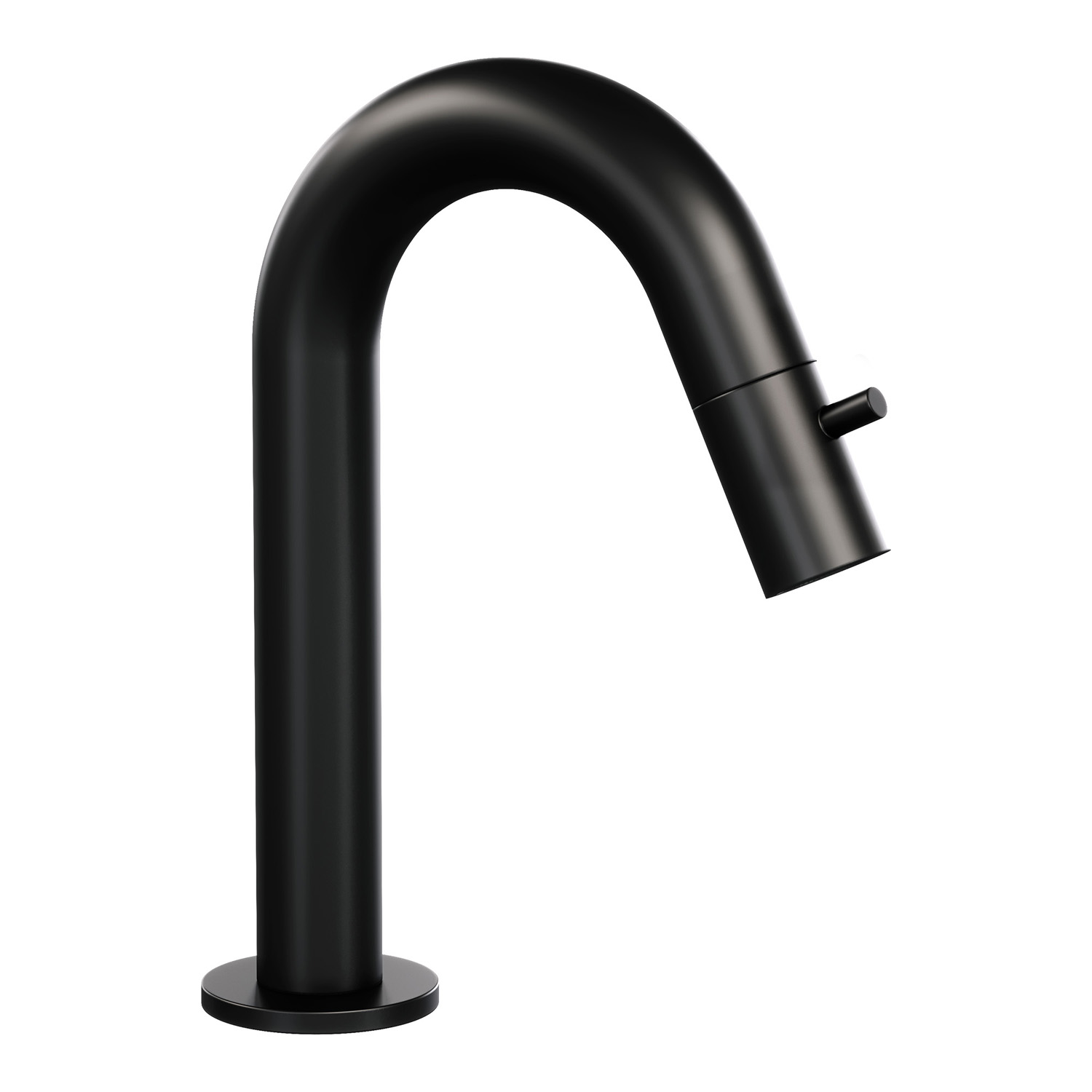Brauer Black Edition opbouw fonteinkraan met gebogen uitloop mat zwart
