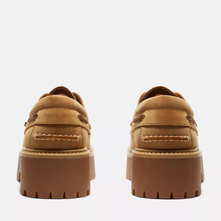 Chaussure bateau Stone Street pour femme en jaune