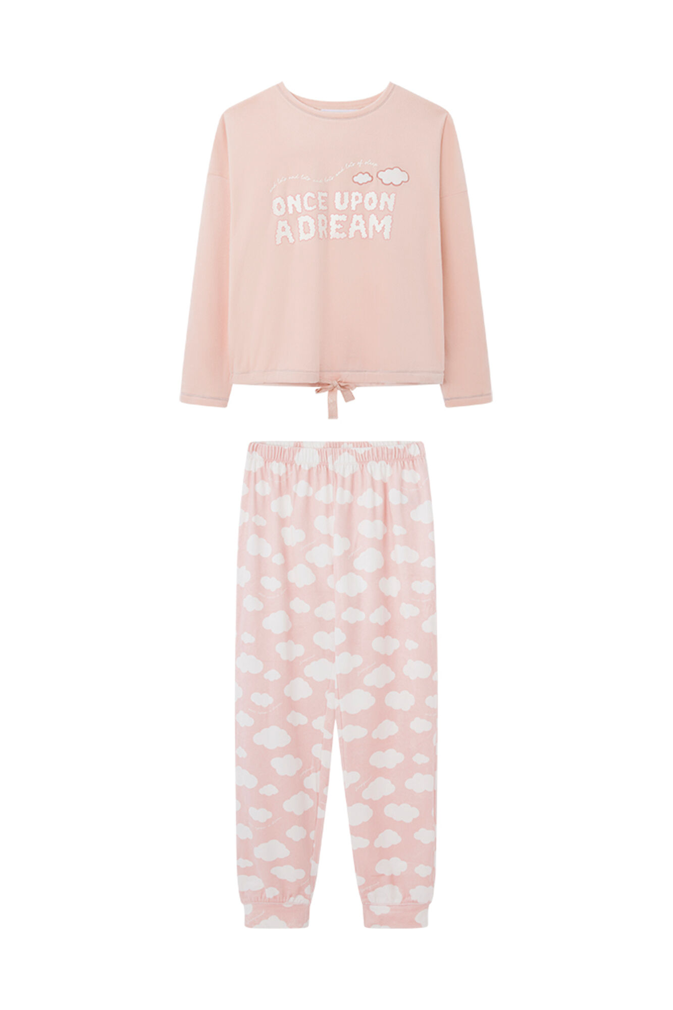 pijama nuvem de veludo laranja elástico