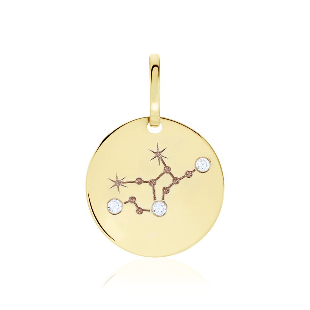 Pendentif Or Jaune Astraea Oxyde De Zirconium